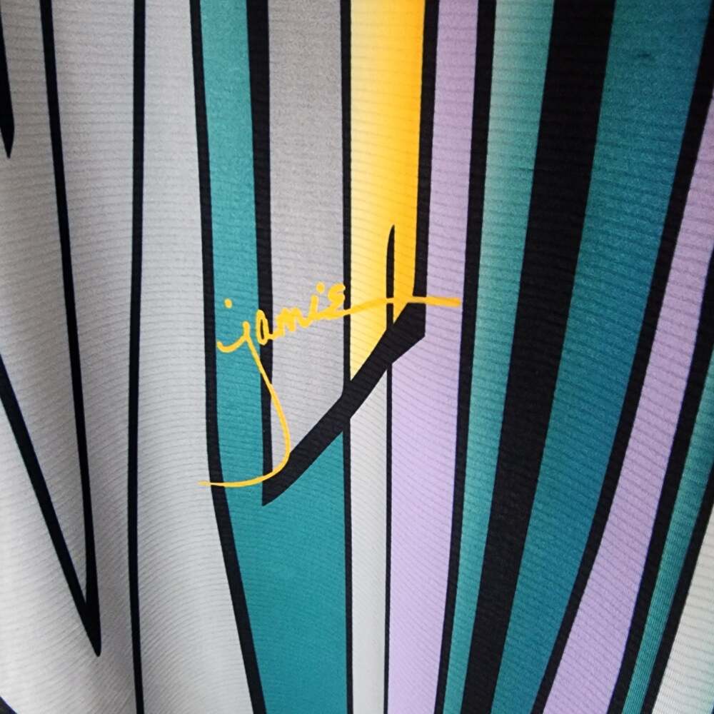 Jamie Sadock Sunsense Long Sleeve 1/4 Zip Mock Neck Golf Top Abstract Print - Picture 3 of 8
